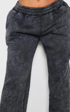 PrettyLittleThing Black Sweatsuits*Shape Washed Wide Leg Sweatpants