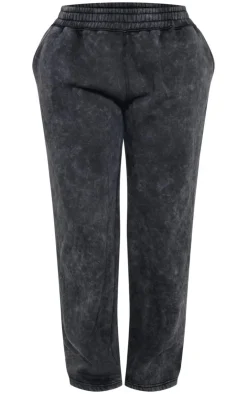 PrettyLittleThing Black Sweatsuits*Shape Washed Wide Leg Sweatpants