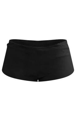 New PrettyLittleThing Shape Woven Low Rise Hot Pants Black