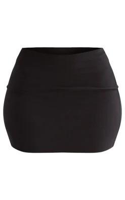 Hot PrettyLittleThing Shape Woven Mini Skirt Black