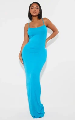 Shape Blue Jersey Strappy Maxi Dress-PrettyLittleThing Sale