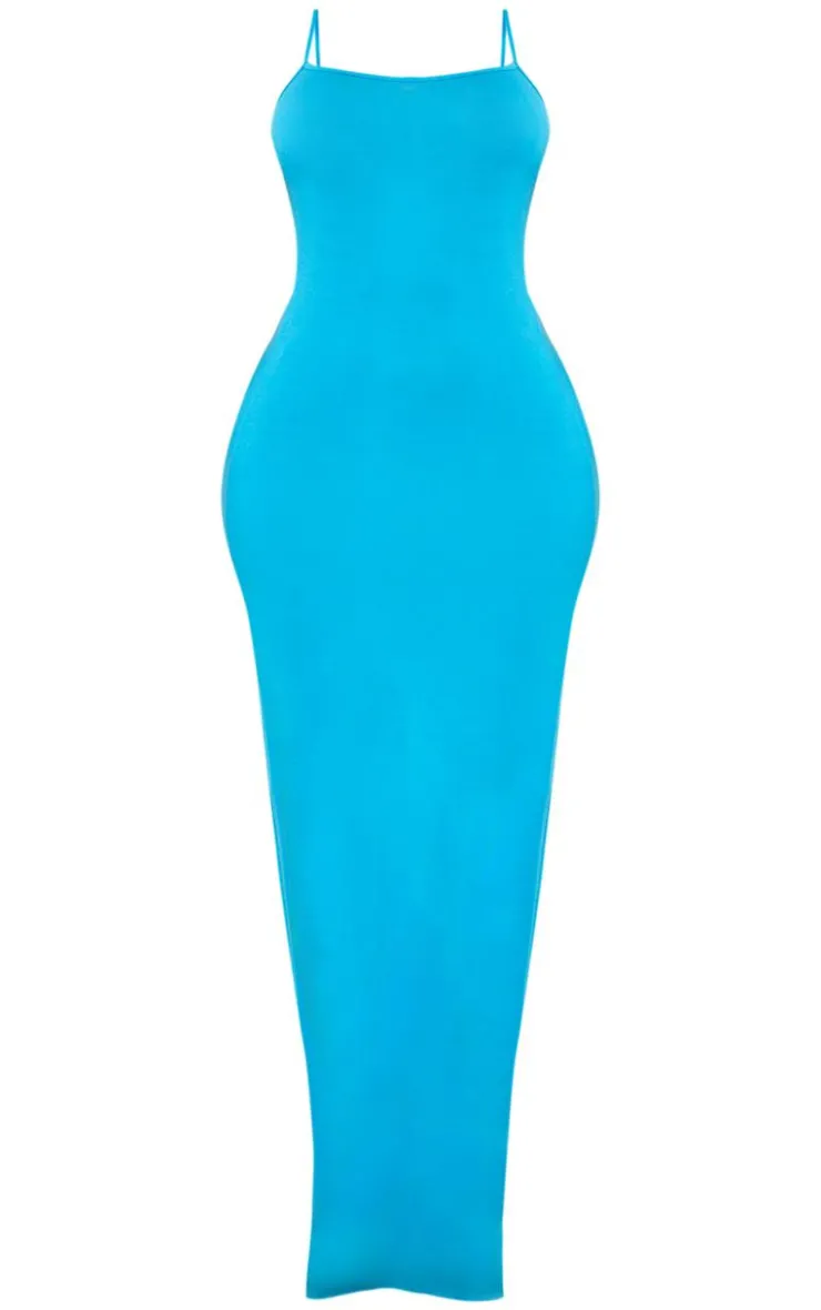 Shape Blue Jersey Strappy Maxi Dress-PrettyLittleThing Sale