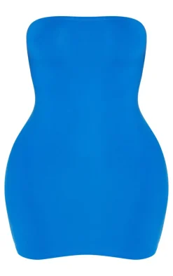 PrettyLittleThing Snatched*Shape Blue Sculpted Bandeau Bodycon Dress