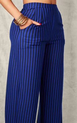 Shape Blue Striped Wide Leg Pants