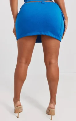Clearance PrettyLittleThing Shape Toggle Waist Pocket Detail Mini Skirt Blue