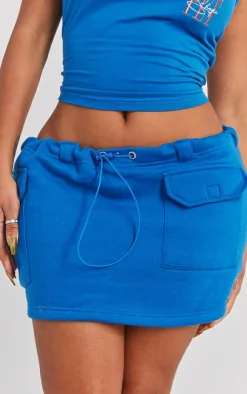 Clearance PrettyLittleThing Shape Toggle Waist Pocket Detail Mini Skirt Blue