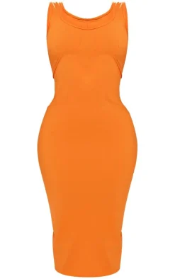 Shape Cup Detail Strappy Midi Dress-PrettyLittleThing