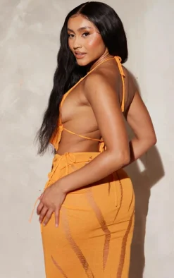 PrettyLittleThing Bralets*Shape Knit Ladder Detailed Halterneck Bralet