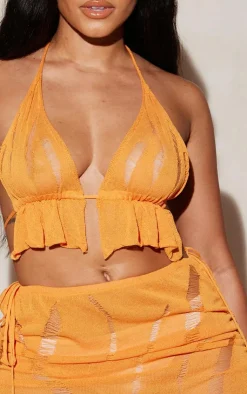 PrettyLittleThing Bralets*Shape Knit Ladder Detailed Halterneck Bralet