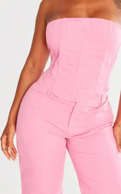 PrettyLittleThing Shape Woven Low Rise Pants Bright Pink