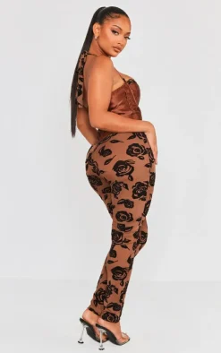 Shape Corset Detail Devore Jumpsuit-PrettyLittleThing Outlet