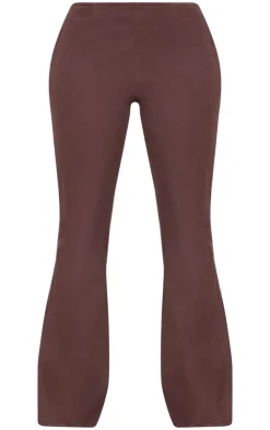 Outlet PrettyLittleThing Shape Denim Lace Up Back Flare Jeans Brown