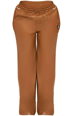 Outlet PrettyLittleThing Shape Faux Leather Straight Leg Pants Brown