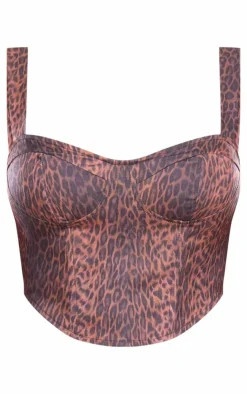 Shape Leopard Print Corset Top-PrettyLittleThing Online