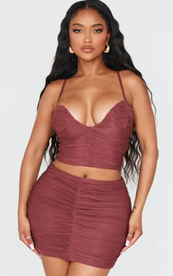 Shape Plunge Front Ruched Cami Top-PrettyLittleThing Online