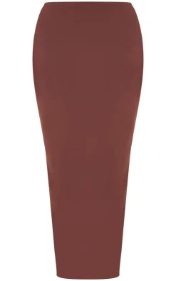 Clearance PrettyLittleThing Shape Sculpted Low Rise Maxi Skirt Brown