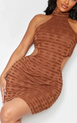 Shape Textured High Neck Backless Bodycon Dress-PrettyLittleThing Best