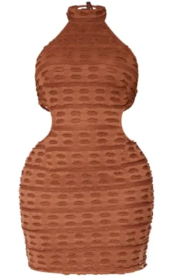 Shape Textured High Neck Backless Bodycon Dress-PrettyLittleThing Best