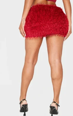 Shape Low Rise Faux Feather Tassel Mini Skirt-PrettyLittleThing Best