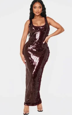 Shape Sequin Scoop Neck Maxi Dress-PrettyLittleThing Discount