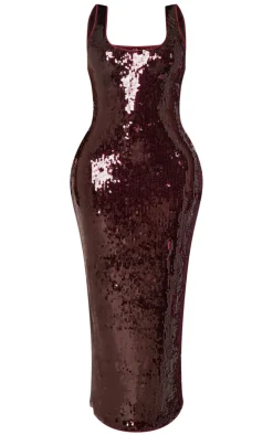 Shape Sequin Scoop Neck Maxi Dress-PrettyLittleThing Discount