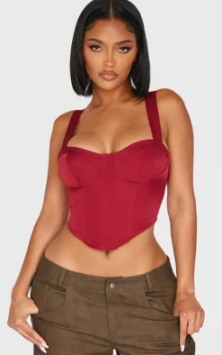 PrettyLittleThing Corsets*Shape Woven Corset Crop Top