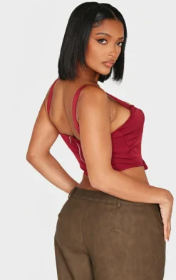 PrettyLittleThing Corsets*Shape Woven Corset Crop Top