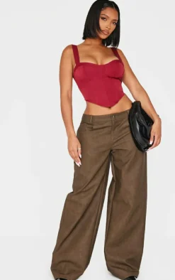 PrettyLittleThing Corsets*Shape Woven Corset Crop Top
