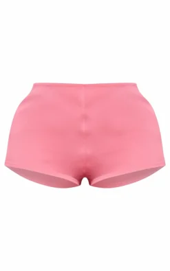 Online PrettyLittleThing Shape Woven Low Rise Hot Pants Candy Pink