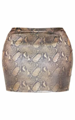 Shape Snake Wet Look Low Rise Mini Skirt-PrettyLittleThing Outlet