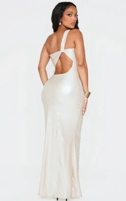 Shape Wet Look Cut Out Fishtail Maxi Dress-PrettyLittleThing New