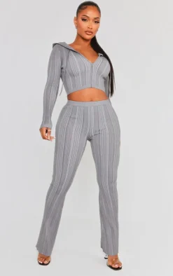PrettyLittleThing Sweaters*Shape Contrast Knit Zip Up Jacket
