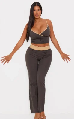 Sale PrettyLittleThing Shape Contrast Vest Top Charcoal