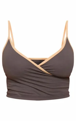 Sale PrettyLittleThing Shape Contrast Vest Top Charcoal