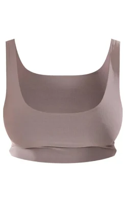 PrettyLittleThing Sleeveless Tops*Shape Slinky Square Neck Crop Top