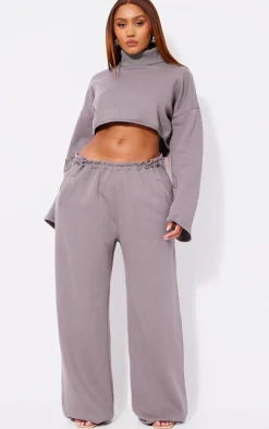 PrettyLittleThing Grey Sweatsuits*Shape High Neck Long Sleeve Sweater