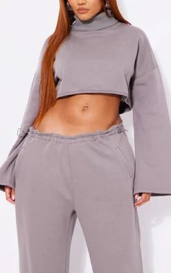 PrettyLittleThing Grey Sweatsuits*Shape High Neck Long Sleeve Sweater