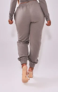 Sale PrettyLittleThing Shape High Waisted Cuffed Sweatpants Charcoal