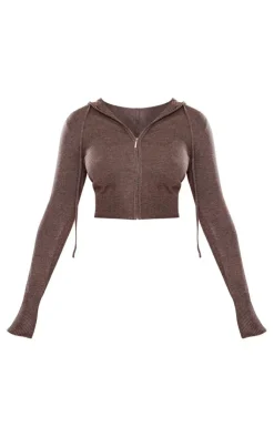 Shape Knit Zip Through Jacket-PrettyLittleThing