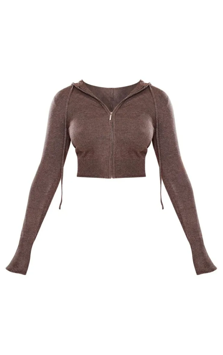 Shape Knit Zip Through Jacket-PrettyLittleThing