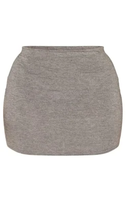 PrettyLittleThing Shape Melange Mini Skirt Charcoal