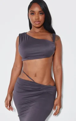 Shape One Shoulder Crop Top-PrettyLittleThing Clearance