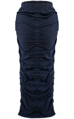 Clearance PrettyLittleThing Shape Ruched Front Sweat Maxi Skirt Charcoal