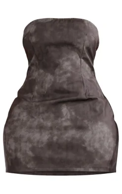 Shape Washed Faux Leather Bodycon Dress-PrettyLittleThing Online