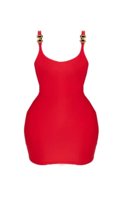 Shape Slinky T Shirt Chain Strap Bodycon Dress-PrettyLittleThing