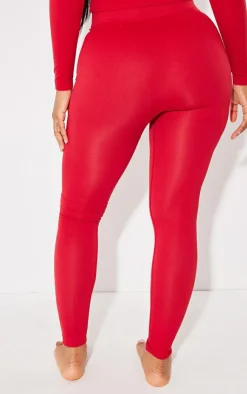 PrettyLittleThing Shape Stretch Seamless High Waisted Leggings Cherry Red