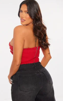 PrettyLittleThing Corsets*Shape Zip Distressed Seam Bandeau Corset