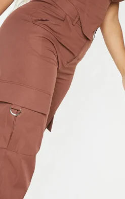 Discount PrettyLittleThing Shape Cargo Cuffed Sweatpants Chocolate Brown