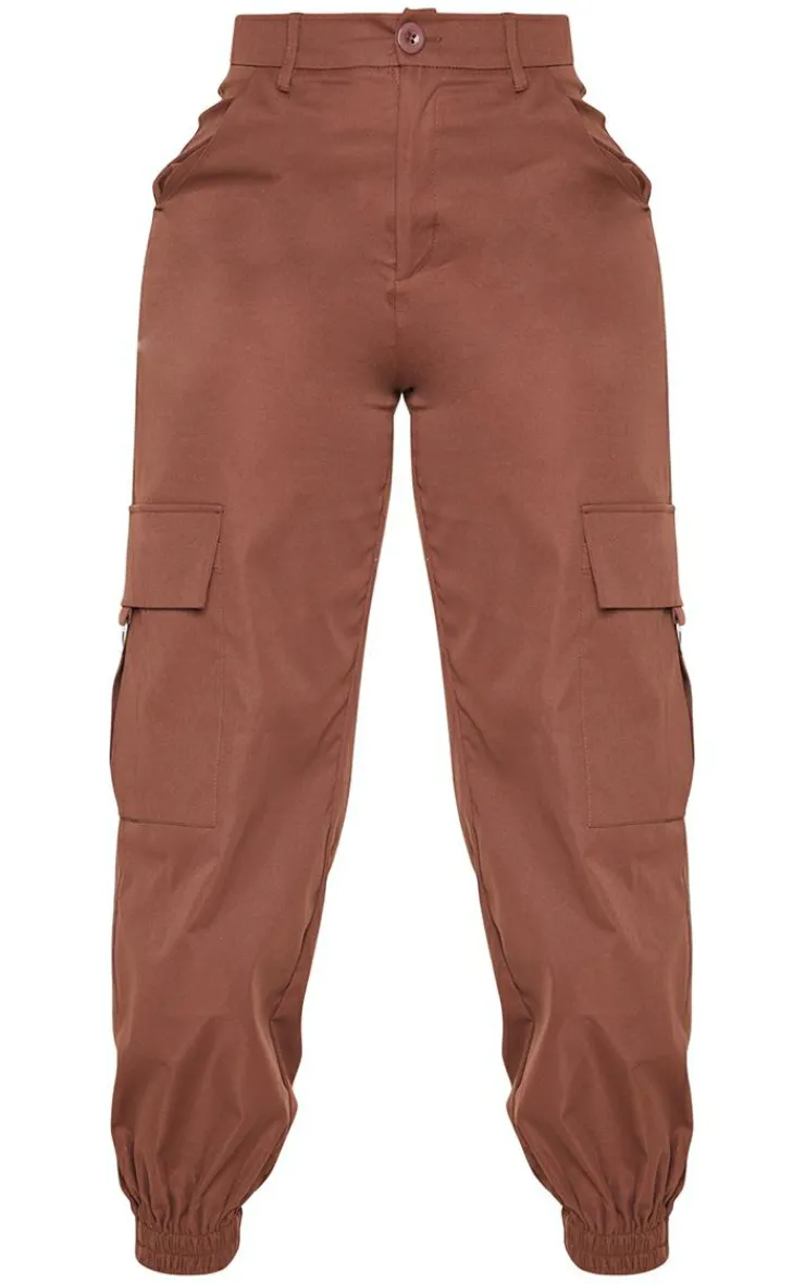 Discount PrettyLittleThing Shape Cargo Cuffed Sweatpants Chocolate Brown