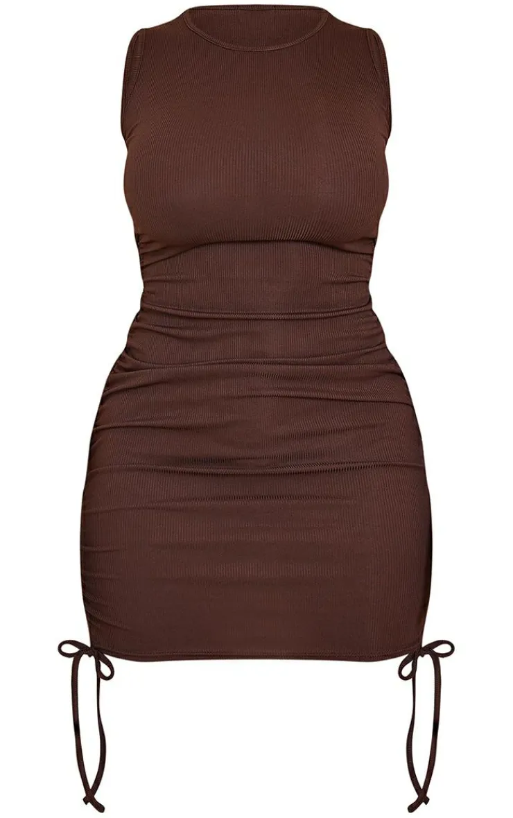 Shape Rib Ruched Side Sleeveless Bodycon Dress-PrettyLittleThing Best